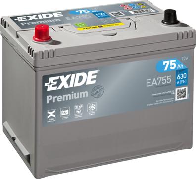 Exide EA755 - Стартерна акумуляторна батарея, АКБ autocars.com.ua