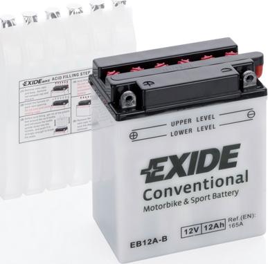 Exide EB12A-B - Стартерна акумуляторна батарея, АКБ autocars.com.ua