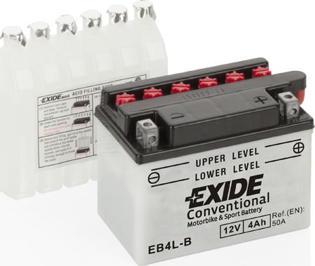 Exide EB4L-B - Стартерна акумуляторна батарея, АКБ autocars.com.ua