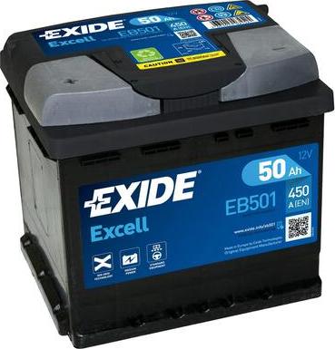 Exide EB501 - Стартерная аккумуляторная батарея, АКБ autodnr.net