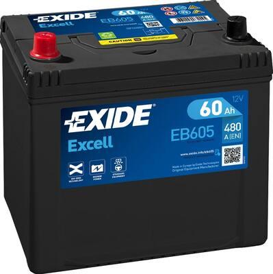 Exide EB605 - Акумулятор 60Ah-12v Exide EXCELL 230х172х220. L. EN480 Азія autocars.com.ua