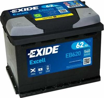 Exide EB620 - Аккумулятор   62Ah-12v Exide EXCELL242х175х190.R.EN540 autocars.com.ua