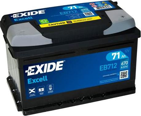Exide EB712 - Стартерна акумуляторна батарея, АКБ autocars.com.ua