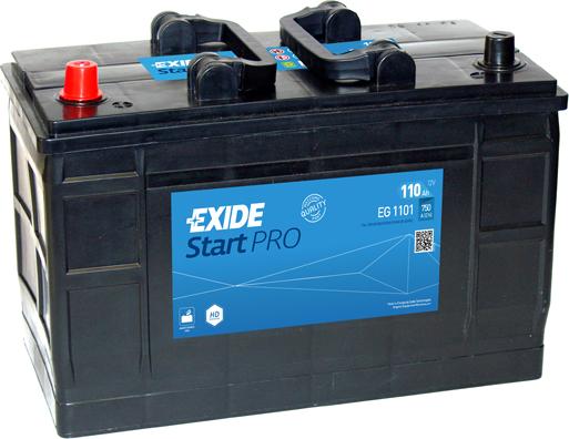Exide EG1101 - Аккумулятор  110Ah-12v Exide Start PRO 349х175х235.L.EN750 autocars.com.ua