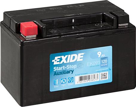Exide EK091 - Стартерна акумуляторна батарея, АКБ autocars.com.ua