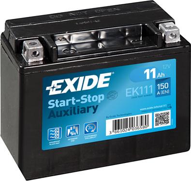Exide EK111 - Стартерная аккумуляторная батарея, АКБ autodnr.net