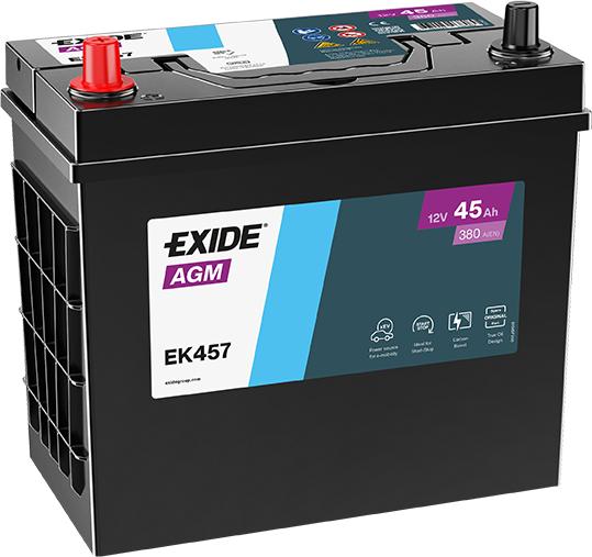 Exide EK457 - Стартерна акумуляторна батарея, АКБ autocars.com.ua