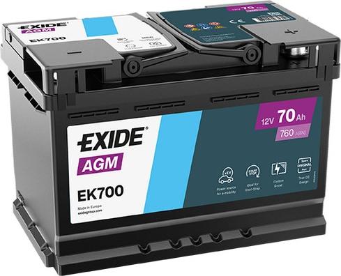 Exide EK720 - Стартерна акумуляторна батарея, АКБ autocars.com.ua