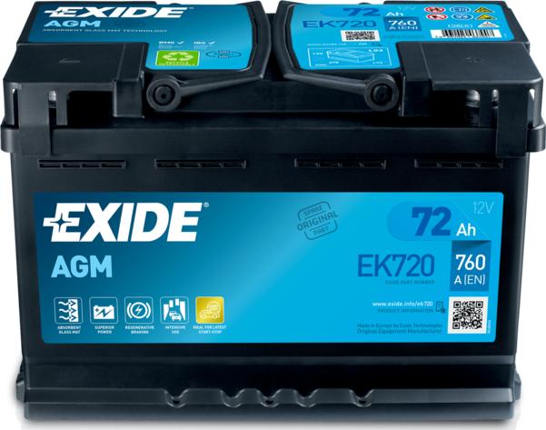 Exide EK720 - Стартерна акумуляторна батарея, АКБ autocars.com.ua