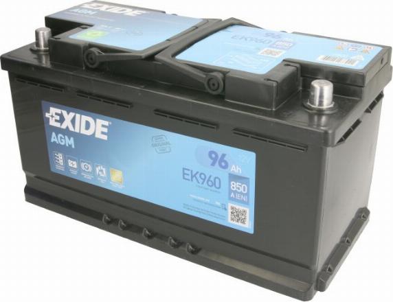 Exide EK960 - 96 Ah-12V EXIDE AGM Euro EK960 autocars.com.ua