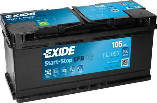 Exide EL1050 - Стартерна акумуляторна батарея, АКБ autocars.com.ua