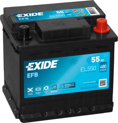 Exide EL550 - Стартерная аккумуляторная батарея, АКБ autodnr.net