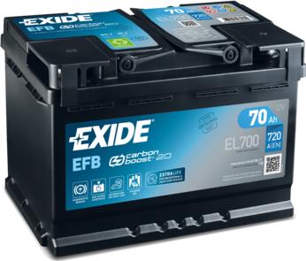 Exide EL700 - Стартерна акумуляторна батарея, АКБ autocars.com.ua