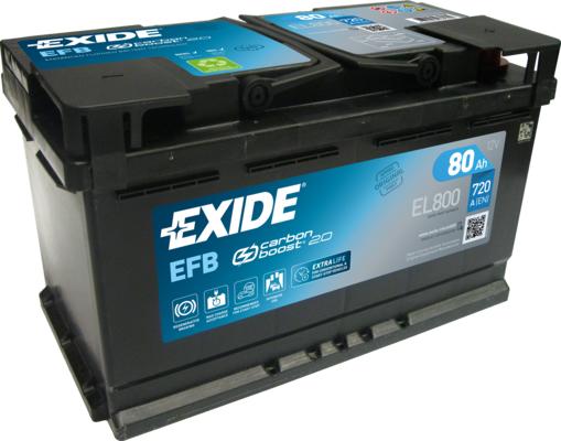 Exide EL800 - Стартерная аккумуляторная батарея, АКБ avtokuzovplus.com.ua