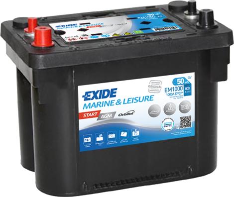 Exide EM1000 - Стартерна акумуляторна батарея, АКБ autocars.com.ua