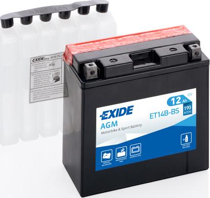 Exide ET14B-BS - Стартерна акумуляторна батарея, АКБ autocars.com.ua