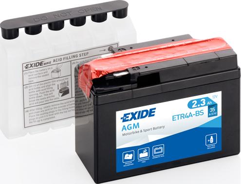 Exide ETR4A-BS - Стартерна акумуляторна батарея, АКБ autocars.com.ua