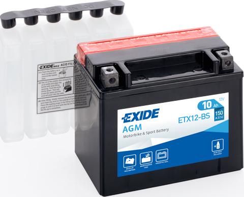 Exide ETX12-BS - Стартерна акумуляторна батарея, АКБ autocars.com.ua