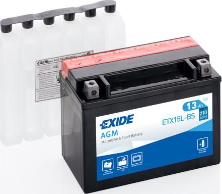 Exide ETX15L-BS - Стартерна акумуляторна батарея, АКБ autocars.com.ua