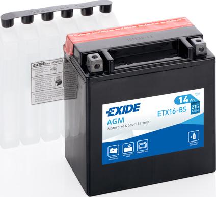 Exide ETX16-BS - Стартерна акумуляторна батарея, АКБ autocars.com.ua