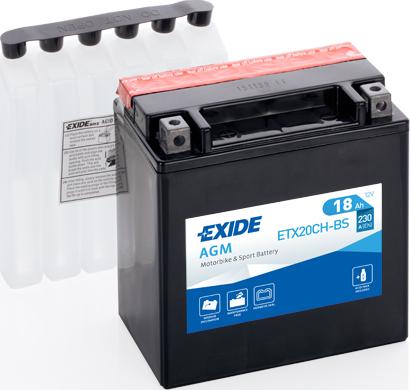 Exide ETX20CH-BS - Стартерна акумуляторна батарея, АКБ autocars.com.ua