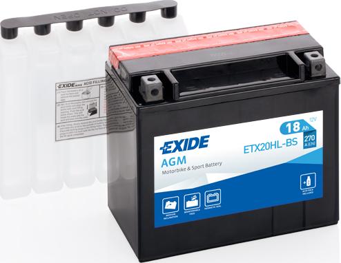 Exide ETX20HL-BS - Стартерна акумуляторна батарея, АКБ autocars.com.ua