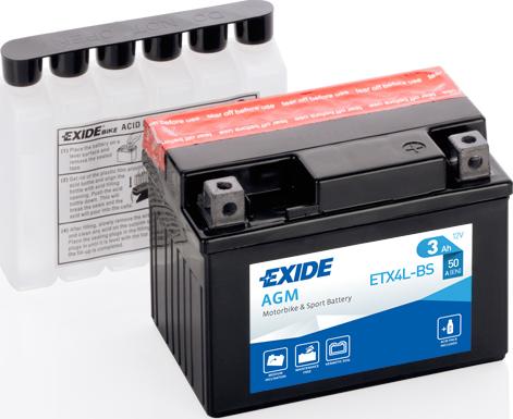 Exide ETX4L-BS - Стартерна акумуляторна батарея, АКБ autocars.com.ua