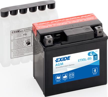 Exide ETX5L-BS - Стартерна акумуляторна батарея, АКБ autocars.com.ua