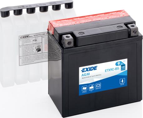 Exide ETX9C-BS - Стартерна акумуляторна батарея, АКБ autocars.com.ua
