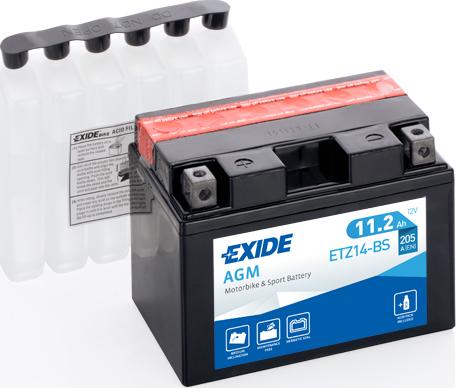 Exide ETZ14-BS - Стартерна акумуляторна батарея, АКБ autocars.com.ua