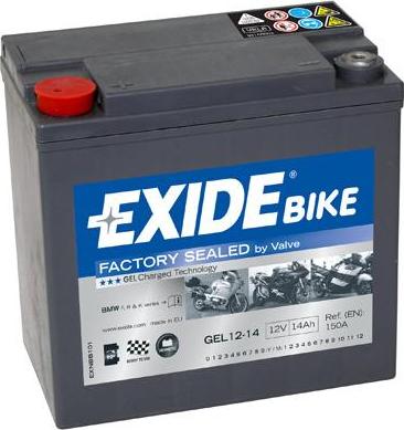 Exide GEL12-14  - Стартерная аккумуляторная батарея, АКБ autodnr.net