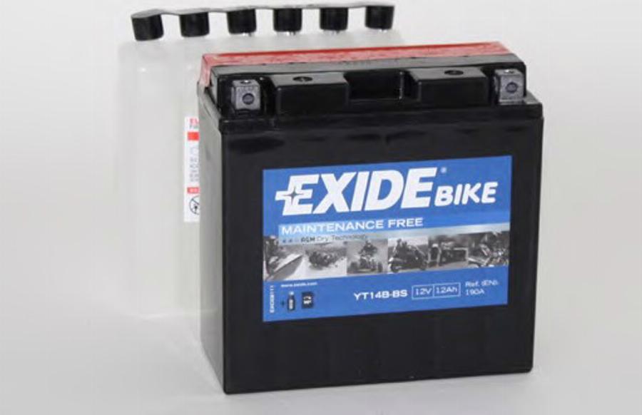 Exide YT14B-BS - Стартерна акумуляторна батарея, АКБ autocars.com.ua