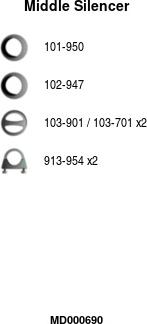 FA1 MD000690 - Середній глушник вихлопних газів autocars.com.ua