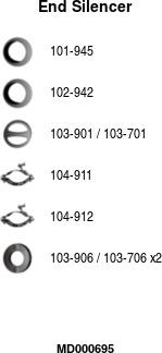 FA1 MD000695 - Глушник вихлопних газів кінцевий autocars.com.ua