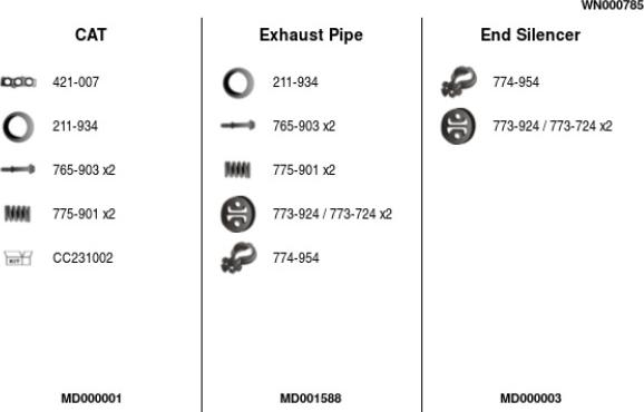 FA1 WN000785 - Система випуску ОГ autocars.com.ua