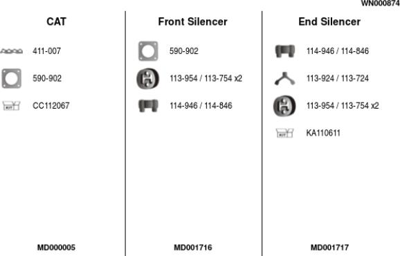 FA1 WN000874 - Система випуску ОГ autocars.com.ua