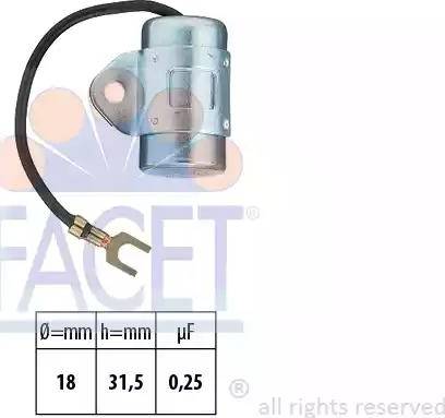 FACET 0.0602 - Конденсатор, система запалювання autocars.com.ua