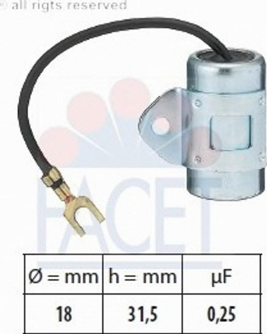 FACET 0.0912 - Конденсатор, система зажигания avtokuzovplus.com.ua