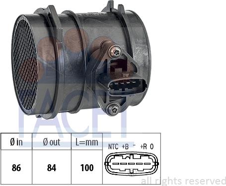 FACET 10.1033 - Датчик потоку, маси повітря autocars.com.ua