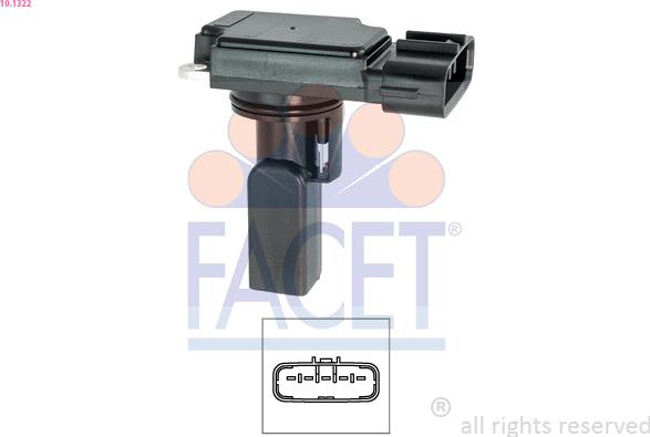 FACET 10.1322 - Датчик потоку, маси повітря autocars.com.ua