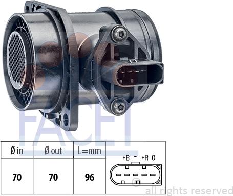 FACET 10.1325 - Расходомер воздуха 5 конт. VW T4- LT II 1.9D-2.5D 95-06 L=96 autocars.com.ua