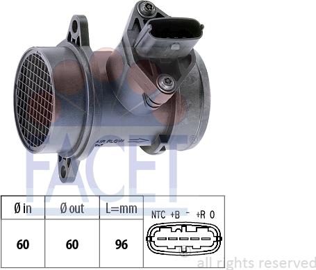 FACET 10.1379 - Датчик потока, массы воздуха autodnr.net