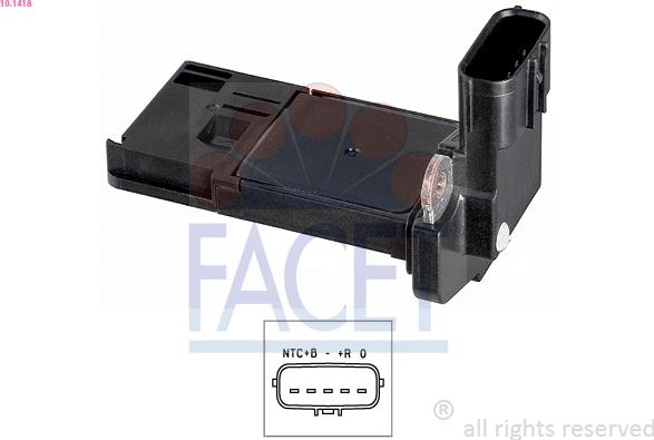 FACET 10.1418 - Датчик потоку, маси повітря autocars.com.ua