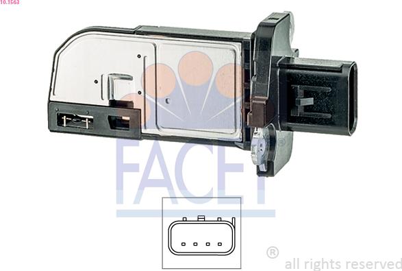 FACET 10.1563 - Датчик потоку, маси повітря autocars.com.ua