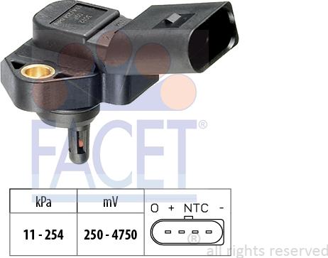 FACET 10.3012 - Датчик тиску повітря, висотний коректор autocars.com.ua