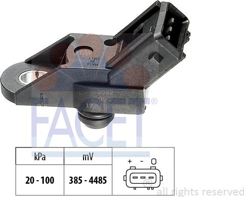 FACET 10.3062 - Датчик тиску повітря, висотний коректор autocars.com.ua