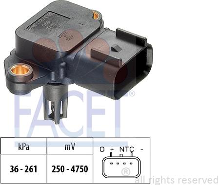 FACET 10.3076 - Датчик абсолютного тиску Manifold Air Pressure Sensor. MAP sensor autocars.com.ua