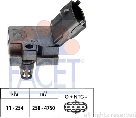 FACET 10.3078 - Датчик тиску повітря, висотний коректор autocars.com.ua