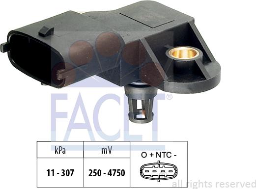 FACET 10.3082 - Датчик тиску повітря, висотний коректор autocars.com.ua
