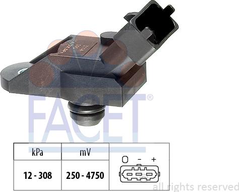 FACET 10.3114 - Датчик тиску повітря, висотний коректор autocars.com.ua